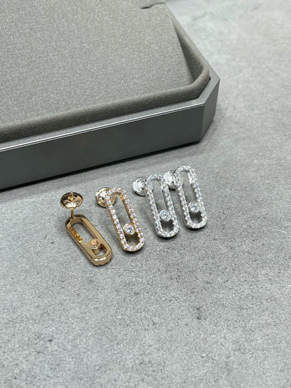 [Ornora Jewelry]MOVE UNO STUD DIAMOND PAVED EARRINGS
