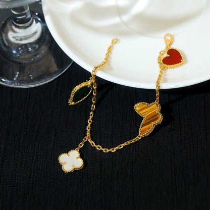 [Ornora Jewelry]LUCKY SPRING 5 MOTIF GOLD BRACELET