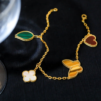 [Ornora Jewelry]LUCKY SPRING 5 MOTIF GOLD BRACELET