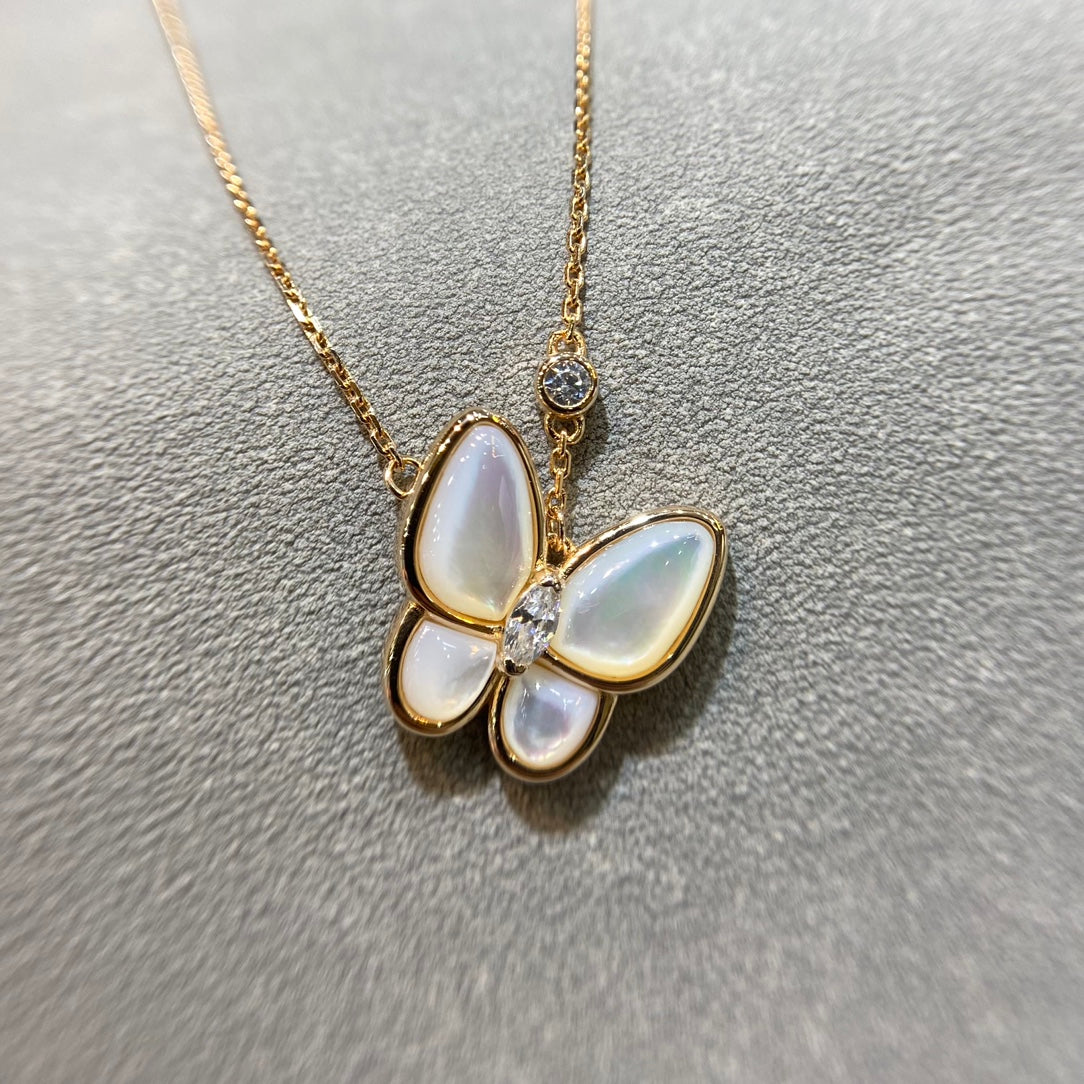 [Ornora Jewelry]BUTTERFLY MOP DIAMOND NECKLACE