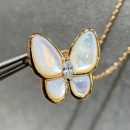 [Ornora Jewelry]BUTTERFLY MOP DIAMOND NECKLACE