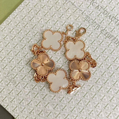 [Ornora Jewelry]CLOVER WHITE PEARL MOP 5 MOTIF BRACELET COLLECTION
