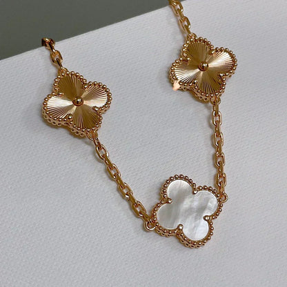 [Ornora Jewelry]CLOVER WHITE PEARL MOP 5 MOTIF BRACELET COLLECTION