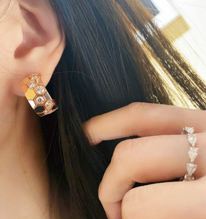 [Ornora Jewelry]BEE LOVE DIAMOND HOOP EARRINGS