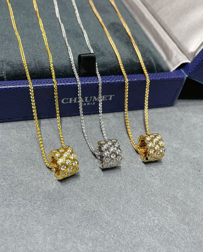 [Ornora Jewelry]BEE LOVE DIAMOND PAVED 3 ROW NECKLACE