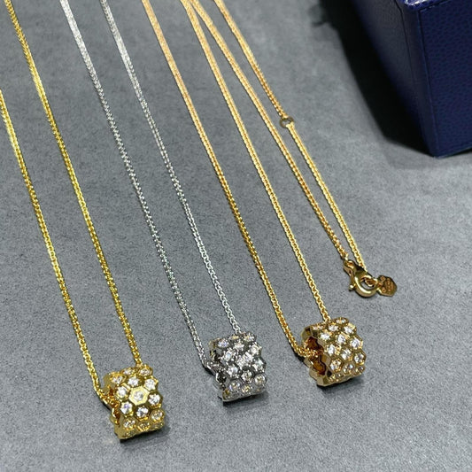 [Ornora Jewelry]BEE LOVE DIAMOND PAVED 3 ROW NECKLACE