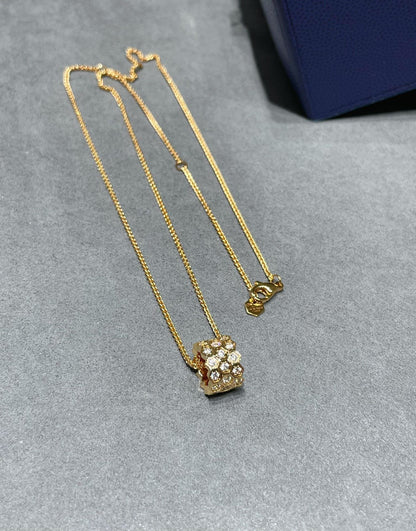 [Ornora Jewelry]BEE LOVE DIAMOND PAVED 3 ROW NECKLACE