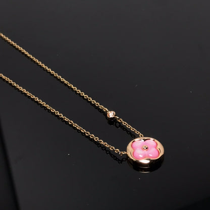 [Ornora Jewelry]COLOR BLOSSOM PINK MOP SUN GOLD NECKLACE