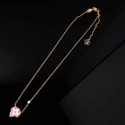 [Ornora Jewelry]COLOR BLOSSOM PINK MOP SUN GOLD NECKLACE