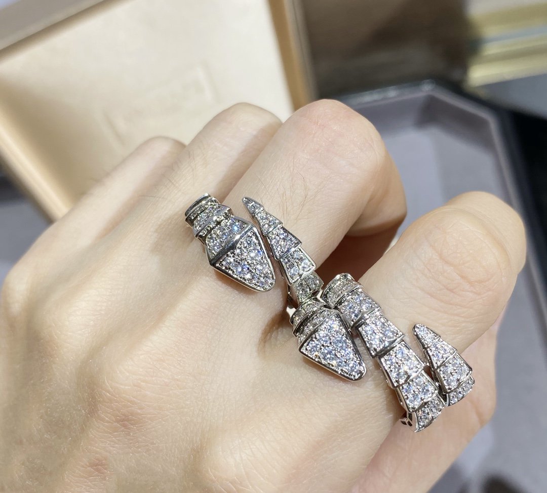 [Ornora Jewelry]SERPENTI LARGE RING SILVER DIAMOND PAVED