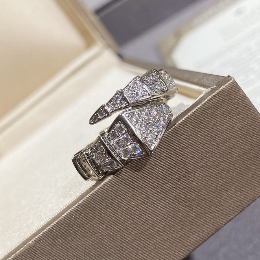 [Ornora Jewelry]SERPENTI LARGE RING SILVER DIAMOND PAVED