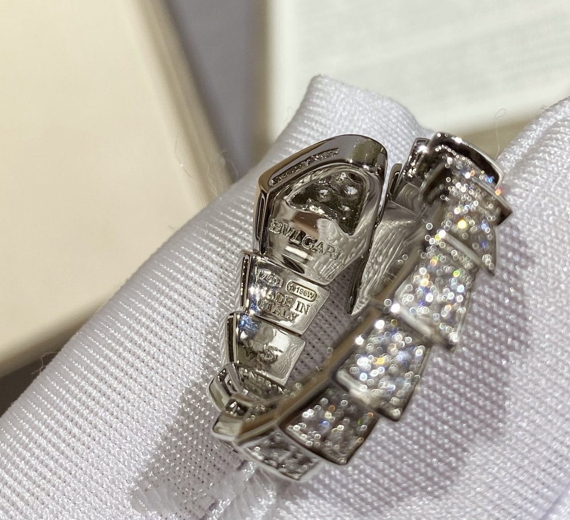 [Ornora Jewelry]SERPENTI LARGE RING SILVER DIAMOND PAVED