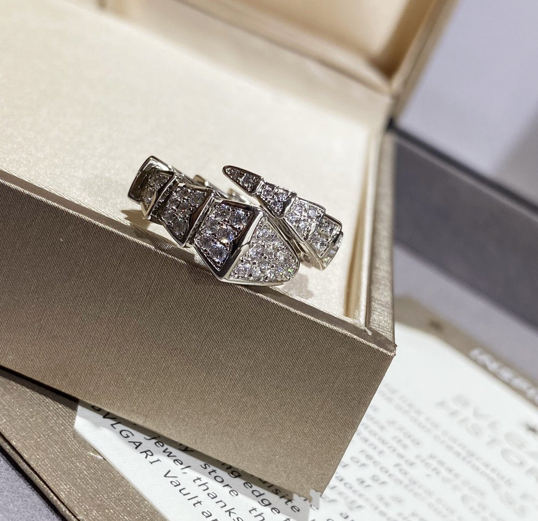 [Ornora Jewelry]SERPENTI LARGE RING SILVER DIAMOND PAVED