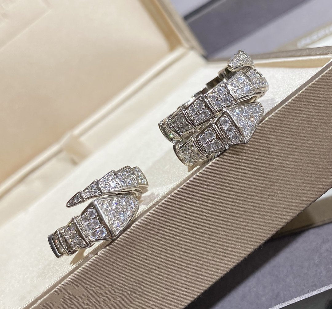 [Ornora Jewelry]SERPENTI LARGE RING SILVER DIAMOND PAVED