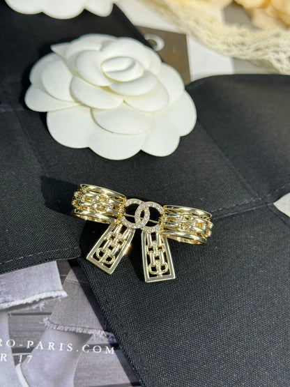 [Ornora Jewelry]25K Hollow Bow Brooch