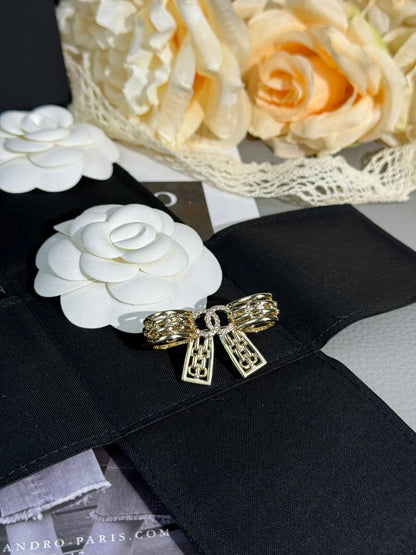 [Ornora Jewelry]25K Hollow Bow Brooch