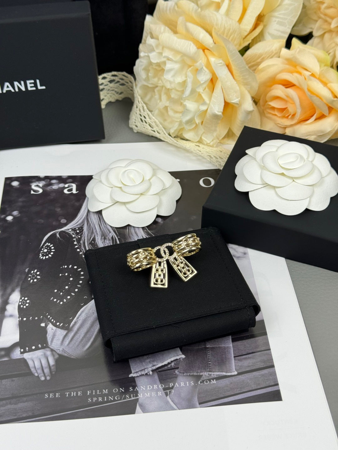 [Ornora Jewelry]25K Hollow Bow Brooch