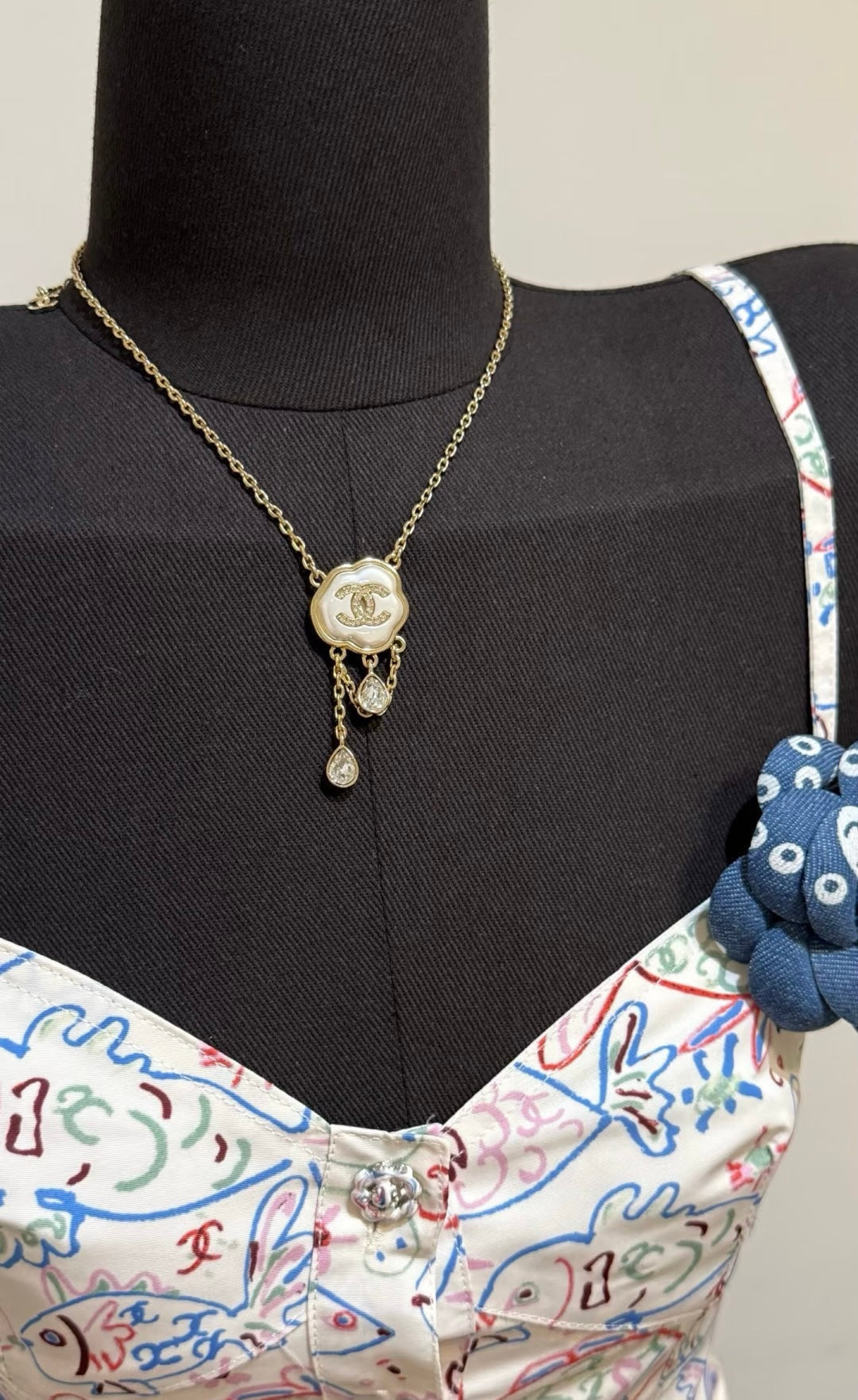 [Ornora Jewelry]Cloud Pearl Mother-of-Pearl Diamond Chain Pendant Necklace