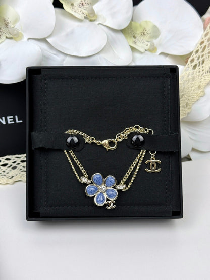 [Ornora Jewelry]VOLTE New Blue Floral Double-Layer Bracelet