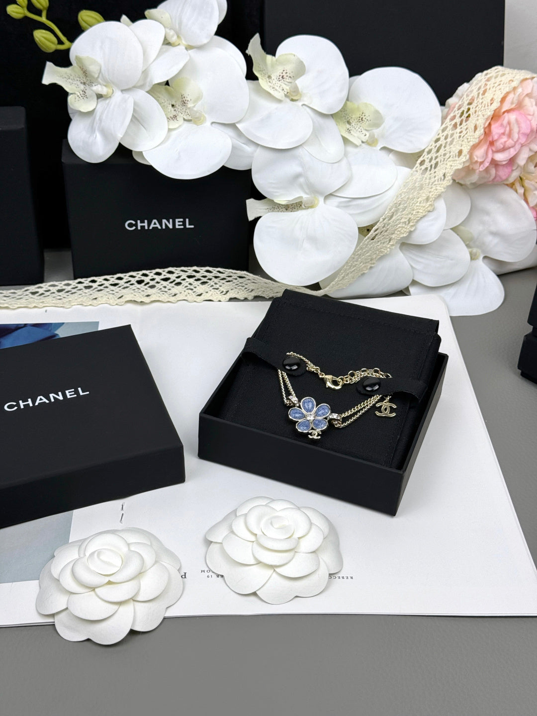 [Ornora Jewelry]VOLTE New Blue Floral Double-Layer Bracelet