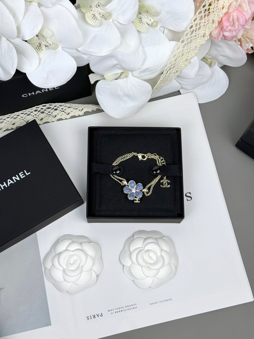 [Ornora Jewelry]VOLTE New Blue Floral Double-Layer Bracelet