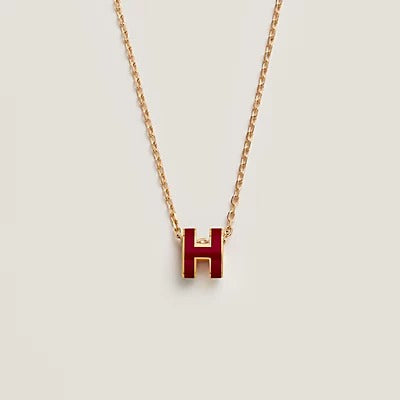 [Ornora Jewelry]HM CLIC RED ENAMEL GOLD NECKLACE