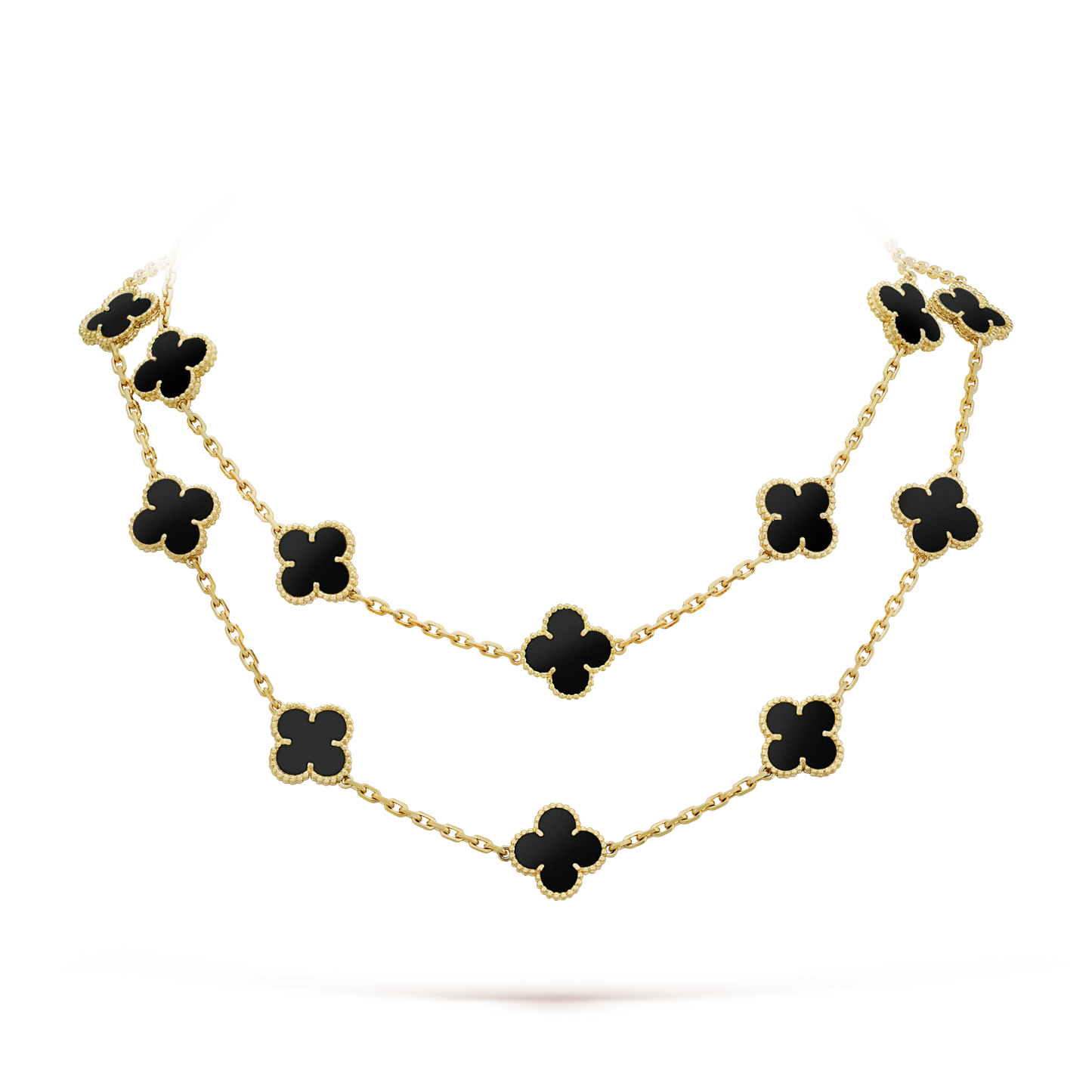 [Ornora Jewelry]CLOVER 20 MOTIFS ONYX NECKLACE