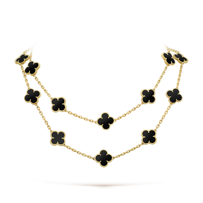 [Ornora Jewelry]CLOVER 20 MOTIFS ONYX NECKLACE
