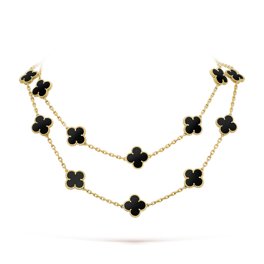[Ornora Jewelry]CLOVER 20 MOTIFS ONYX NECKLACE