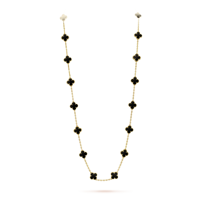 [Ornora Jewelry]CLOVER 20 MOTIFS ONYX NECKLACE