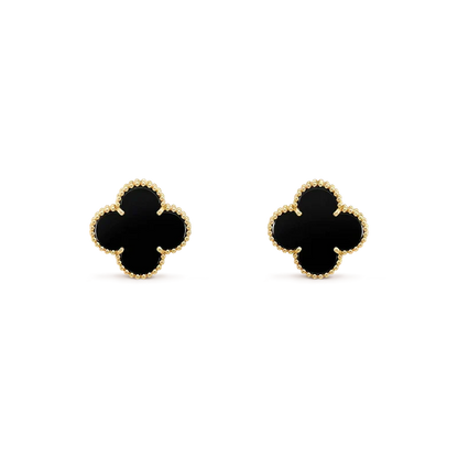 [Ornora Jewelry]CLOVER MEDIUM 1 MOTIFS  ONYX STUD EARRINGS