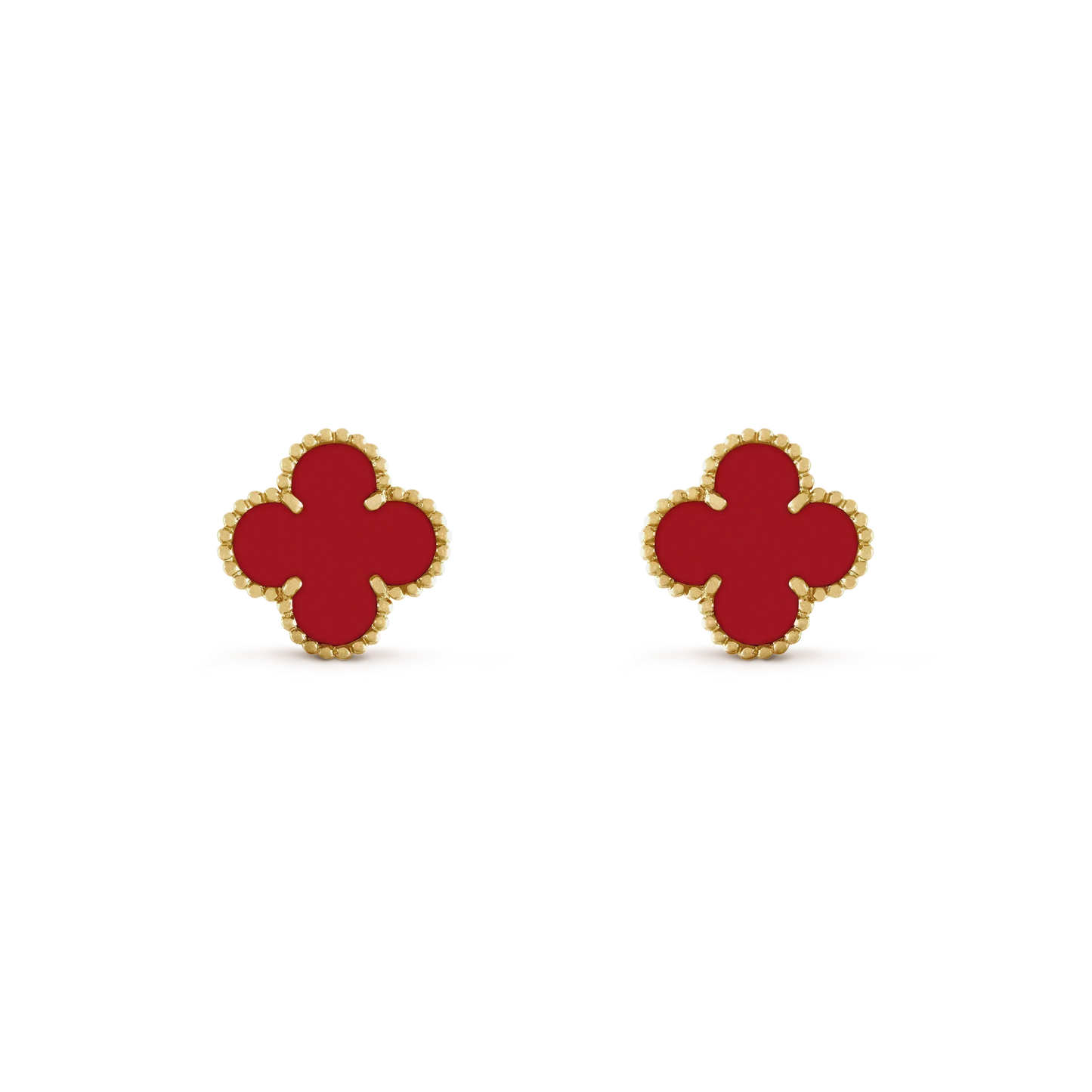 [Ornora Jewelry]CLOVER MINI 9.5MM CARNELIAN EARRINGS