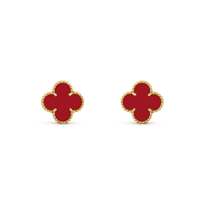 [Ornora Jewelry]CLOVER MINI 9.5MM CARNELIAN EARRINGS