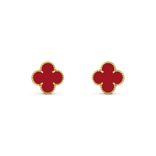 [Ornora Jewelry]CLOVER MINI 9.5MM CARNELIAN EARRINGS