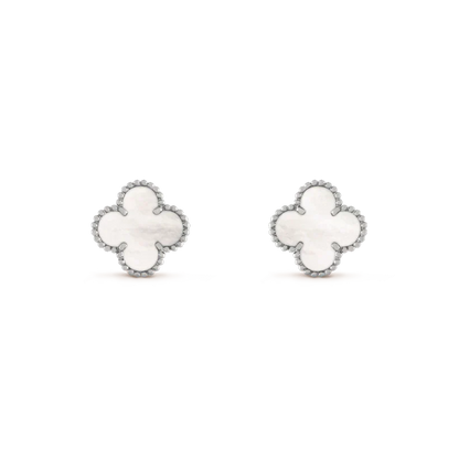 [Ornora Jewelry]CLOVER MEDIUM 1 MOTIFS  WHITE MOP EARRINGS SILVER