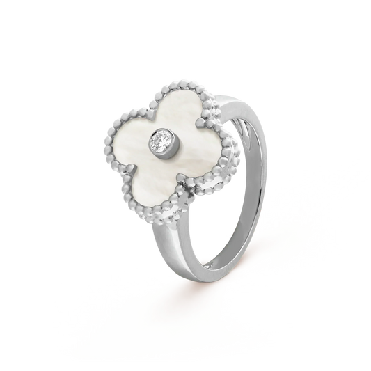 [Ornora Jewelry]CLOVER SILVER MOP DIAMOND RING