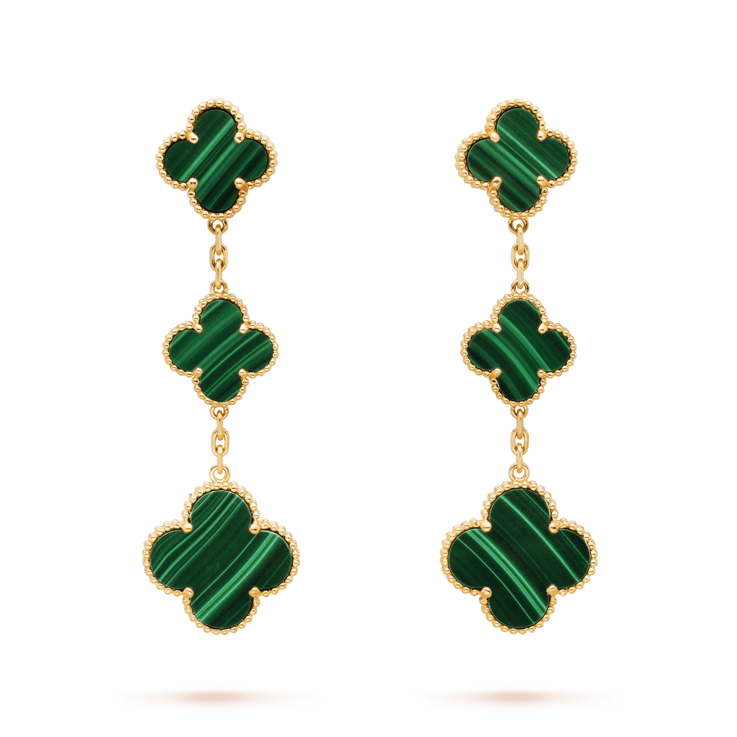 [Ornora Jewelry]CLOVER MALACHITE 3 MOTIFS GOLD