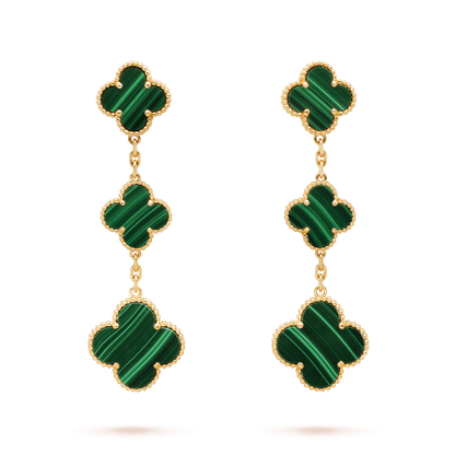 [Ornora Jewelry]CLOVER MALACHITE 3 MOTIFS GOLD