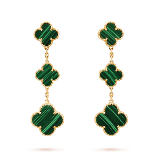 [Ornora Jewelry]CLOVER MALACHITE 3 MOTIFS GOLD