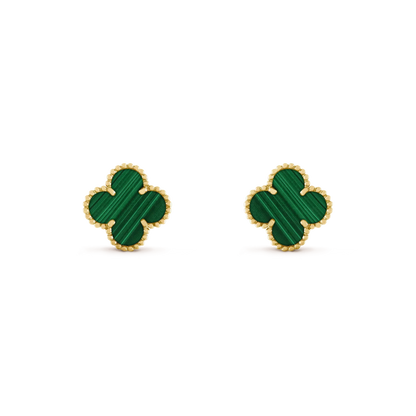 [Ornora Jewelry]CLOVER MEDIUM 1 MOTIFS MALACHITE  EARRINGS