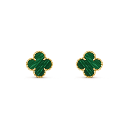 [Ornora Jewelry]CLOVER MEDIUM 1 MOTIFS MALACHITE  EARRINGS