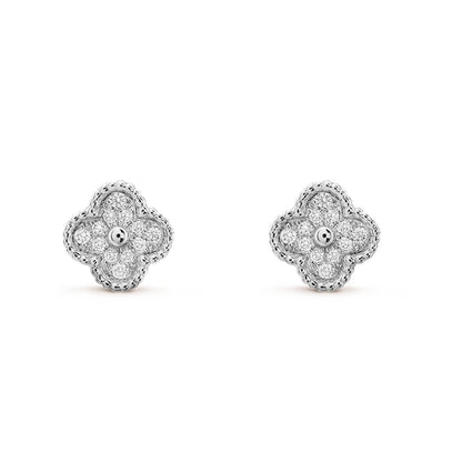 [Ornora Jewelry]CLOVER MINI DIAMOND STUD EARRINGS
