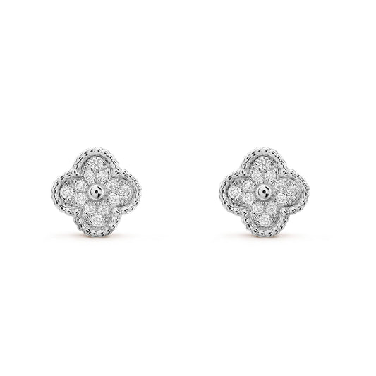 [Ornora Jewelry]CLOVER MINI DIAMOND STUD EARRINGS