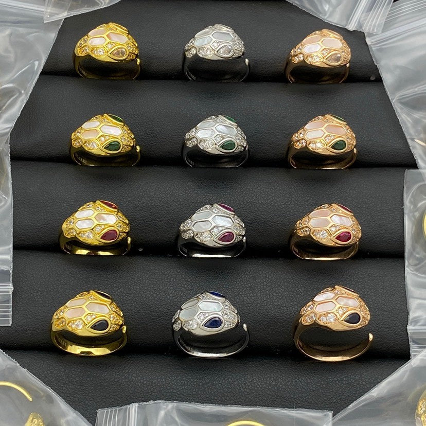 [Ornora Jewelry]BRAND NEW ASSORTED SNAKE HEAD MOTHER OF PEARL RINGS