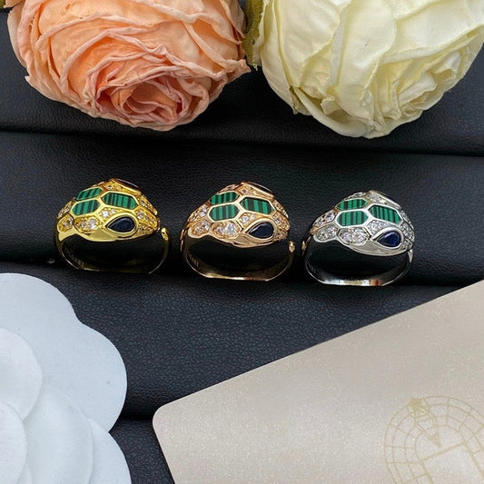 [Ornora Jewelry]BRAND NEW ASSORTED SNAKE HEAD MALACHITE RINGS