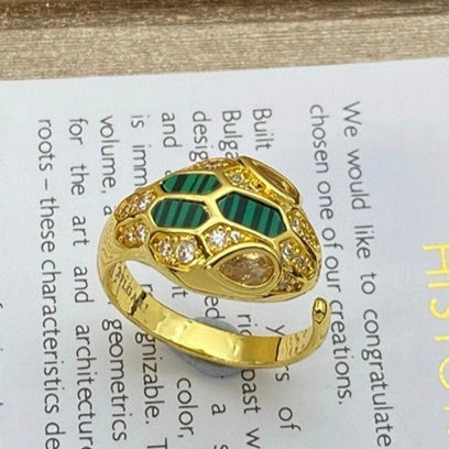 [Ornora Jewelry]BRAND NEW ASSORTED SNAKE HEAD MALACHITE RINGS