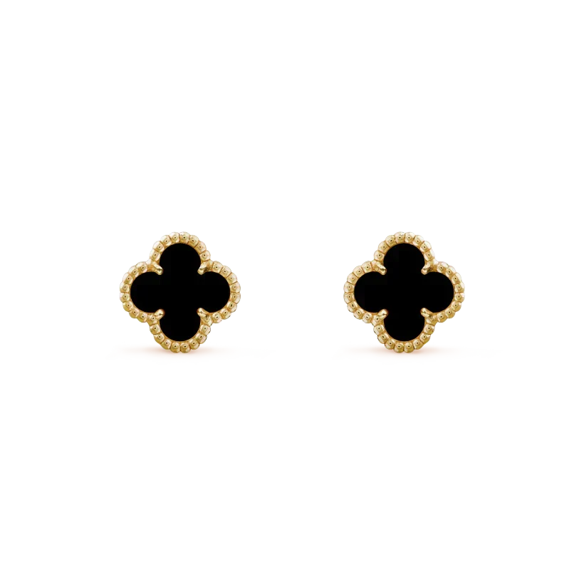 [Ornora Jewelry]CLOVER MINI 9.5MM BLACK MOP EARRINGS