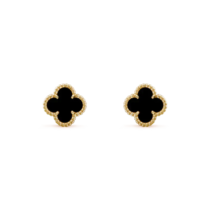 [Ornora Jewelry]CLOVER MINI 9.5MM BLACK MOP EARRINGS