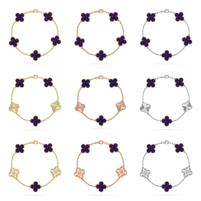 [Ornora Jewelry]CLOVER 5 MOTIF PURPLE STRIPES BRACELET COLLECTION