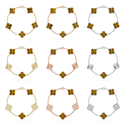 [Ornora Jewelry] CLOVER 5 MOTIFS TIGER EYE BRACELET COLLECTION